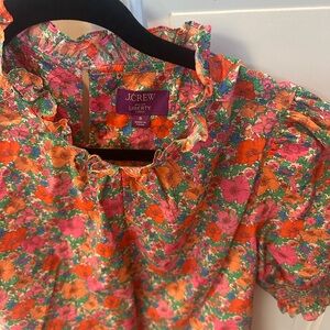 J. Crew Liberty Orange Floral Top